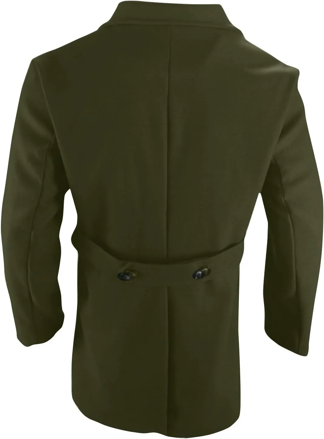 Men's Single Breasted Winter Peacoat Casual Trench Slim Fit Overcoat with Pockets