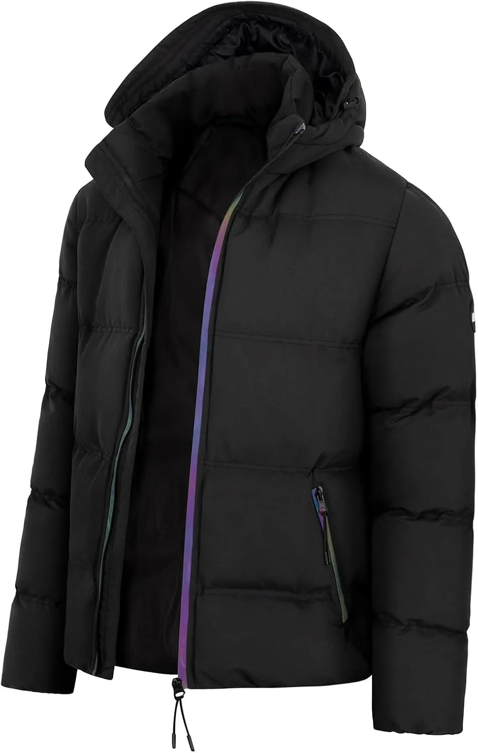 Men's Thickened Bread Cloth Winter Hooded Solid Color Full-Zipper Padded Plus Size Cotton Coat The Jacket Men