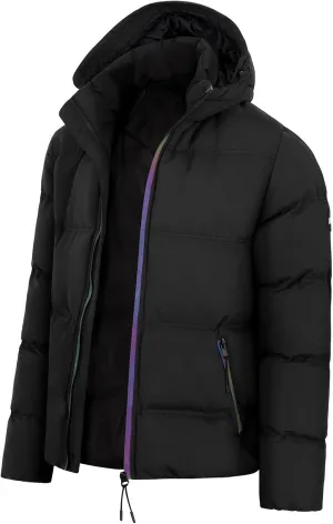 Men's Thickened Bread Cloth Winter Hooded Solid Color Full-Zipper Padded Plus Size Cotton Coat The Jacket Men