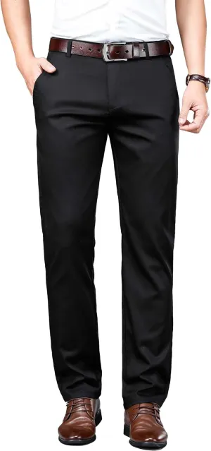 Mens Thin and Lightweight Business Slacks Viscose Blend Dress Pants for Summer