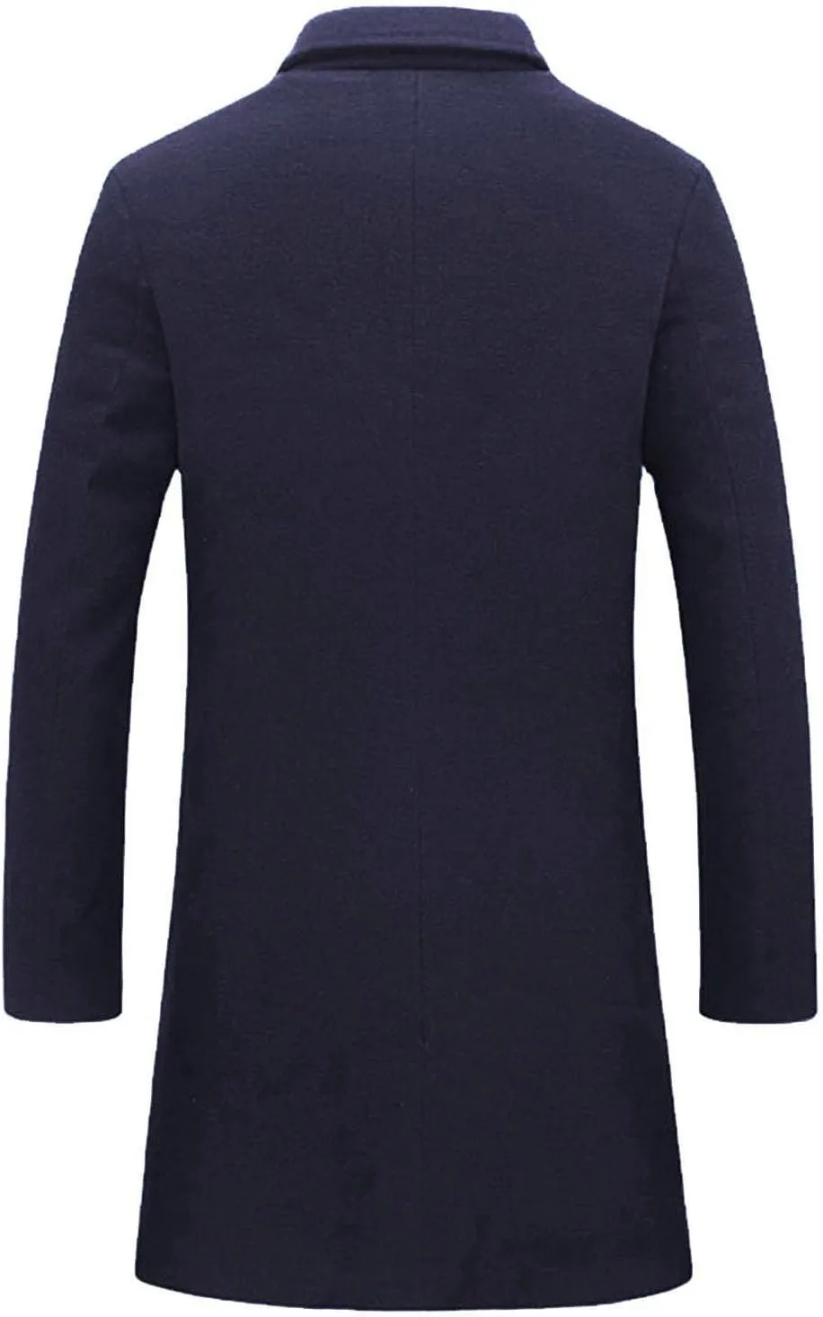 Mens Trench Coat Long Winter Overcoat Cable Knit Tunic Button Up Plain Shawl Overcoat Winter Casual Peacoat Jacket