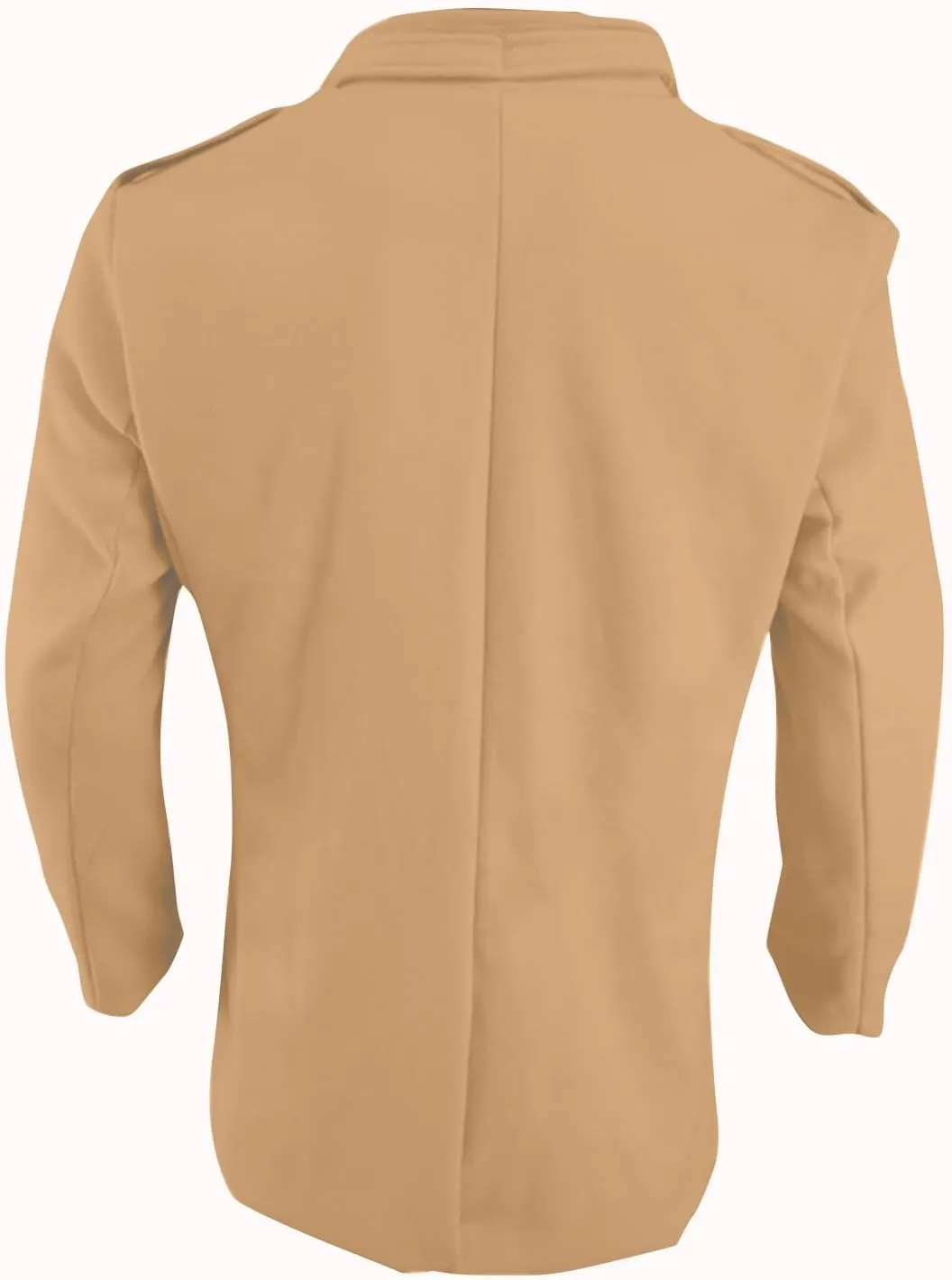 Men's Warm Single Breasted Peacoat Wool Blend Slim Fit Trench Overcoat with Pockets