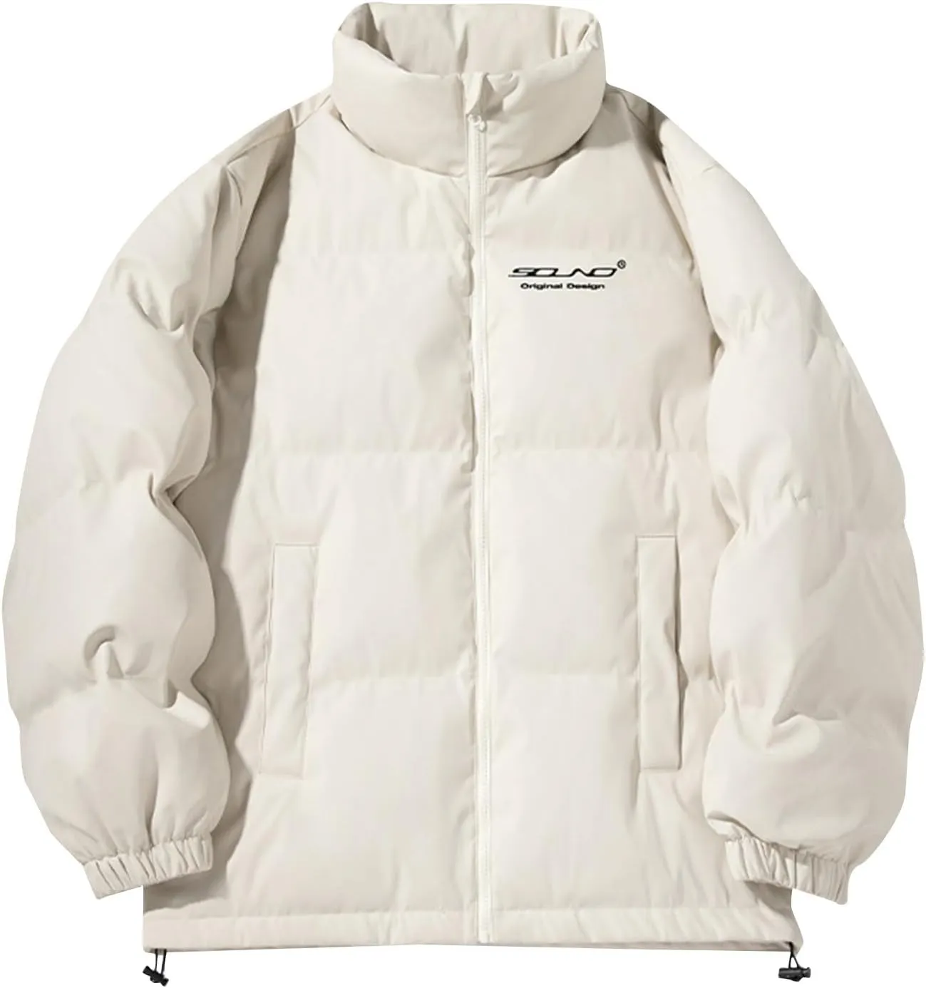Men'S Winter Jacket Warm Puffer Coats Thicken Cotton Down Coat Stand Collar Lightweight Jacket Travel Padded Jacket