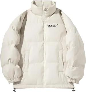 Men'S Winter Jacket Warm Puffer Coats Thicken Cotton Down Coat Stand Collar Lightweight Jacket Travel Padded Jacket