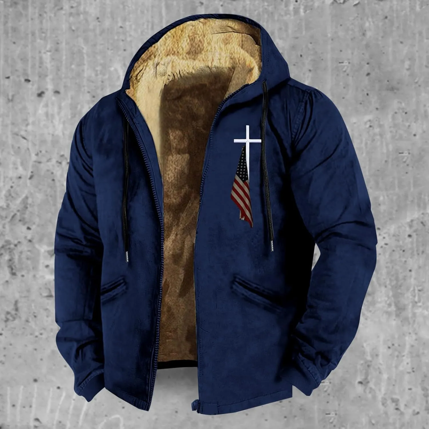 Men's Wool Blend PeaCoat Trim Wool Short Jacket Lapel Splice Solid Warm Slim Overcoat Big Pockets SherPeaLined Mens