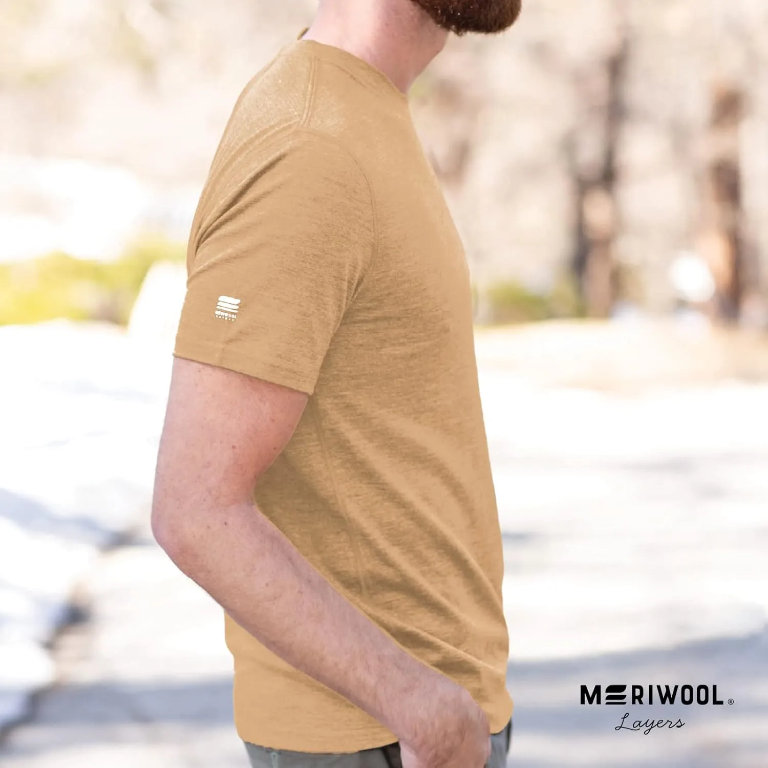 MERIWOOL Mens Merino Wool Short Sleeve T Shirt Lightweight Base Layer