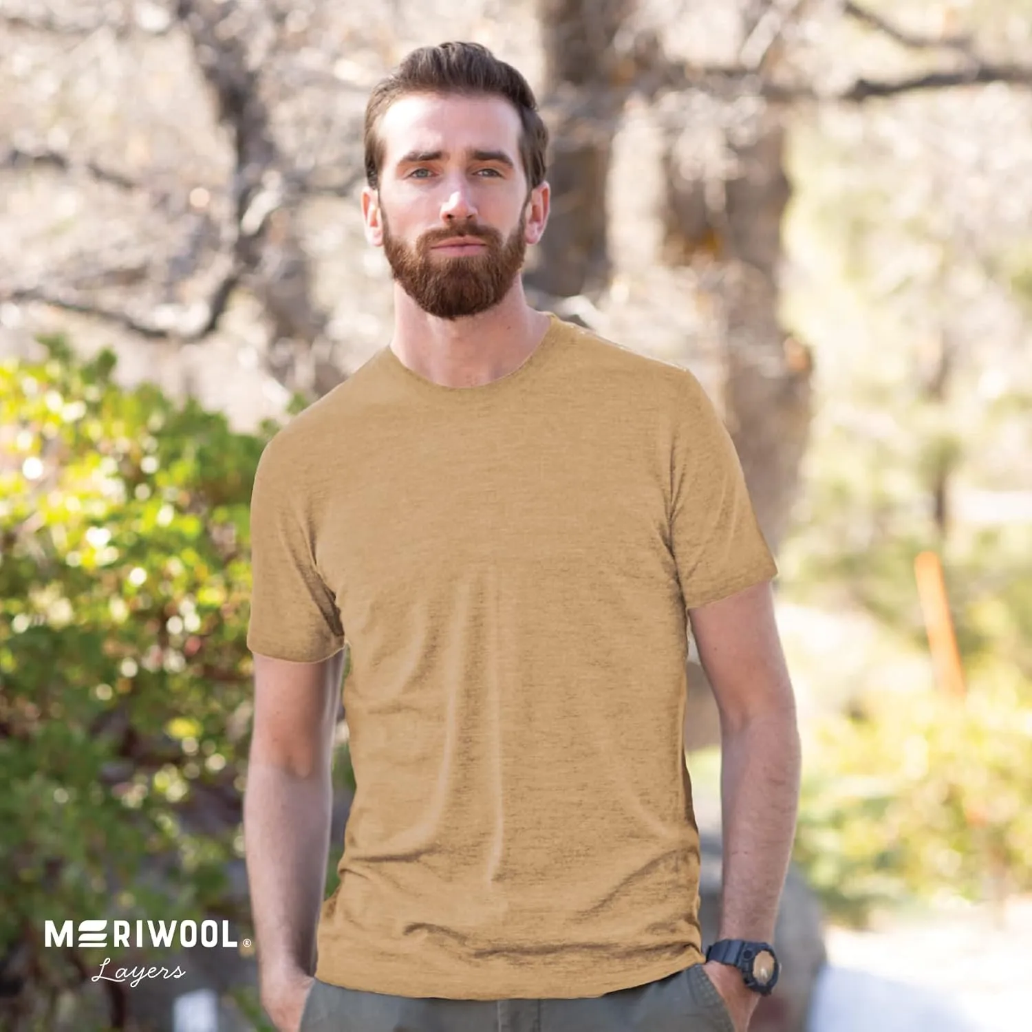 MERIWOOL Mens Merino Wool Short Sleeve T Shirt Lightweight Base Layer