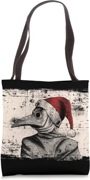 Merry Christmas Santa Hat Quarantine Plague Doctor Tote Bag
