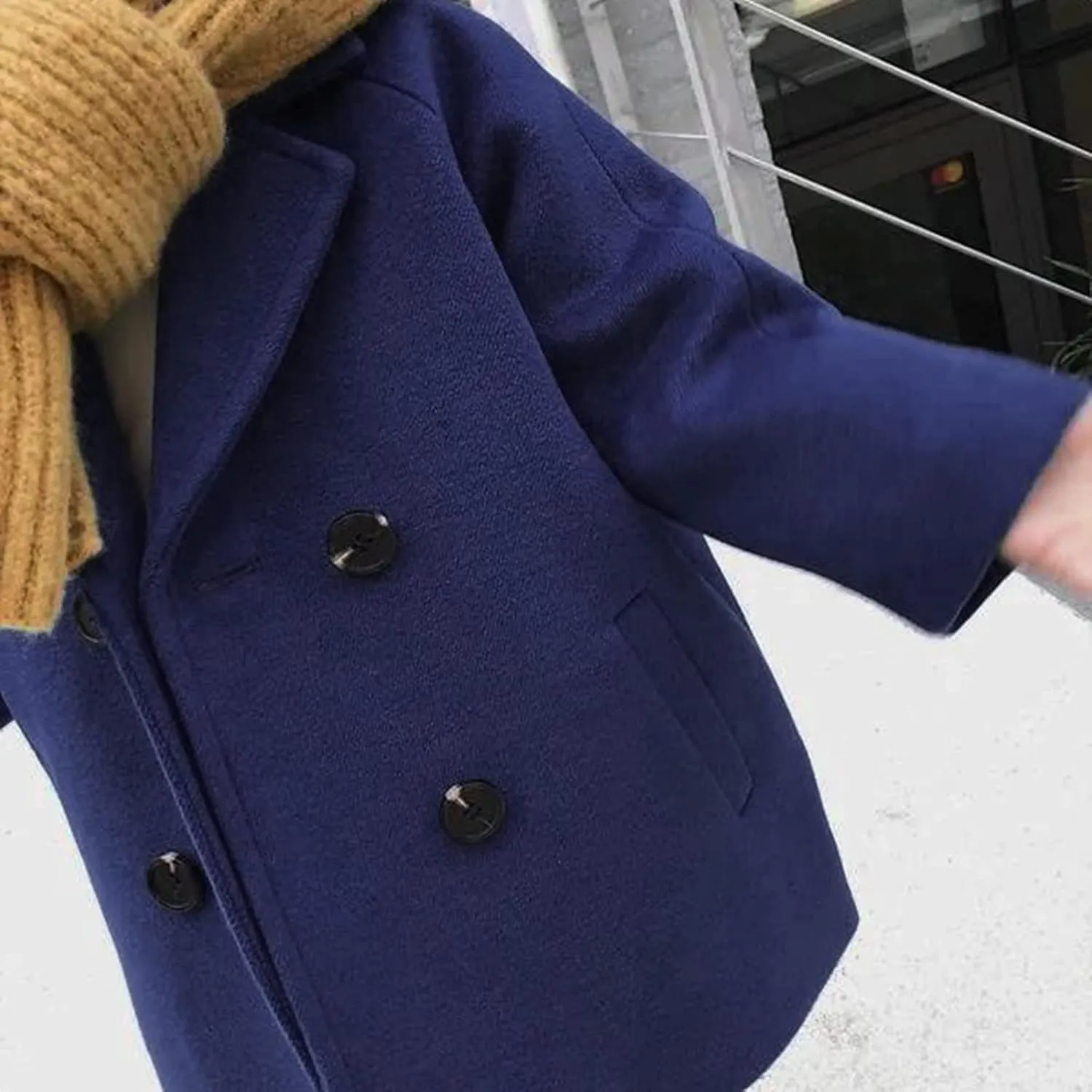 Notched Boys Coat Girls Trench Kids Jacket Wool Collar Baby Breasted Plaid Coat Coat Double Toddler Boys Raincoat