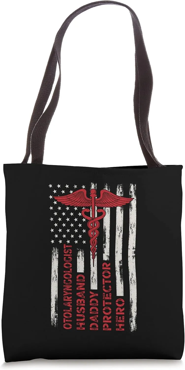 Otolaryngologist Husband Daddy Protector Hero Doctor Dad Tote Bag