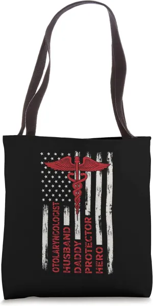 Otolaryngologist Husband Daddy Protector Hero Doctor Dad Tote Bag