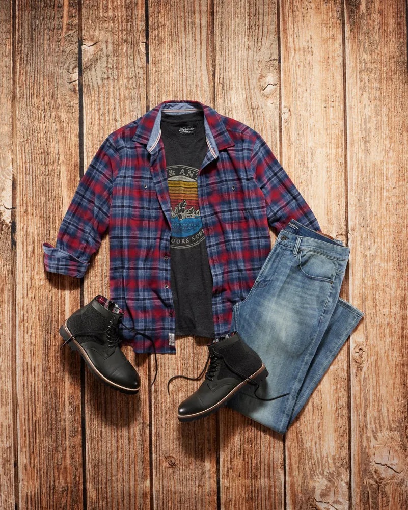 Penton LS Flannel in Navy Red by Flag and Anthem