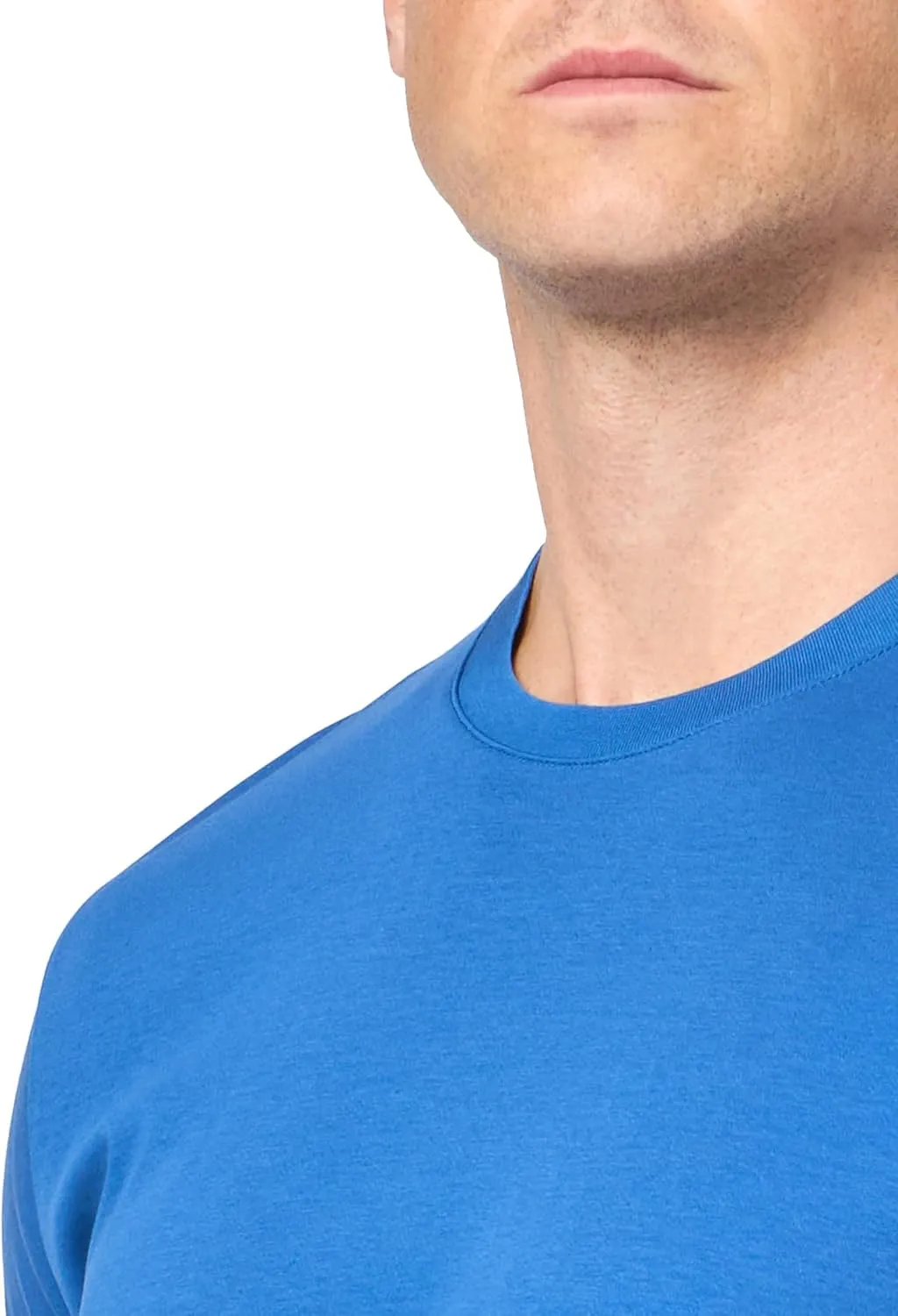 Perry Ellis Men's Cool Interlock Crew Neck Short Sleeve Tee with Lightweight, Moisture-Wicking Fabric