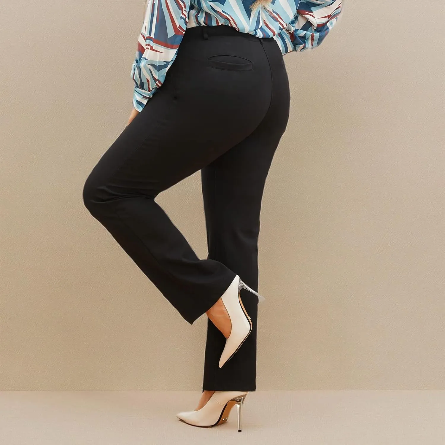 Plus Size Women's Straight-Leg Dress Pants - Slacks for Business Casual,Work Clothes for Office