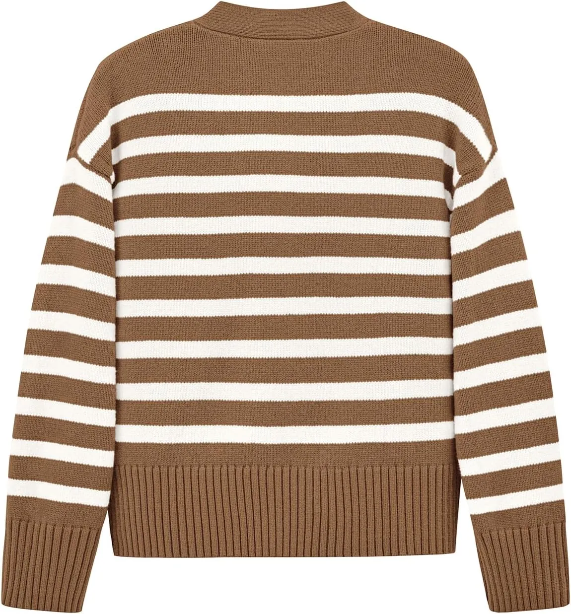 PRETTYGARDEN Women's Long Sleeve Striped Open Front Cardigan Sweaters Button Down Knit Lady Jackets 2025 Fall Outfits