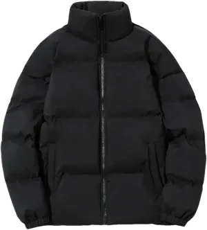 REHJJDFD Men's Cotton-Padded Puffer Jacket Cargo Warm Slim Coat Solid Outdoor Casual Street Parka Overcoat