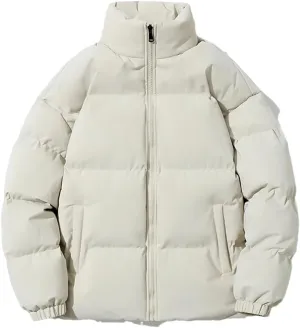 REHJJDFD Men's Cotton-Padded Puffer Jacket Cargo Warm Slim Coat Solid Outdoor Casual Street Parka Overcoat