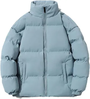 REHJJDFD Men's Cotton-Padded Puffer Jacket Cargo Warm Slim Coat Solid Outdoor Casual Street Parka Overcoat