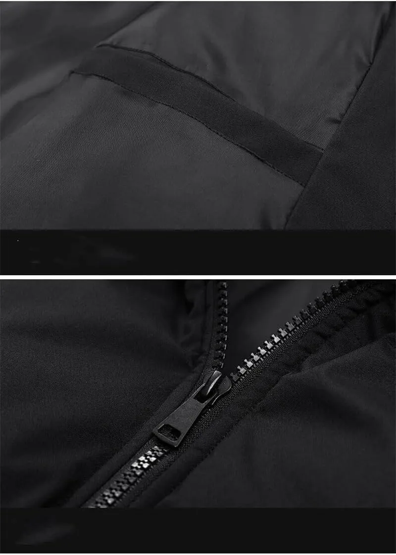 REHJJDFD Men's Cotton-Padded Puffer Jacket Cargo Warm Slim Coat Solid Outdoor Casual Street Parka Overcoat