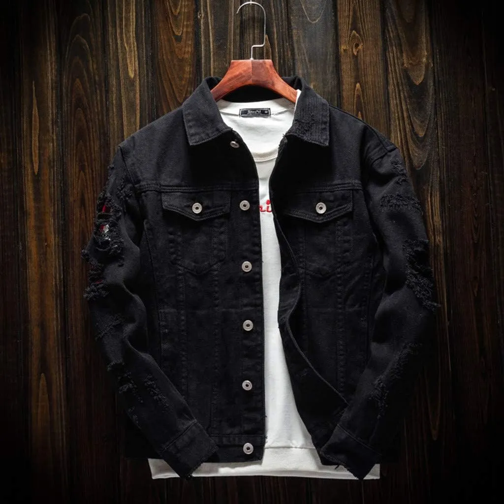 RTRDE Men's Jeans Jacket Jean Jackets Slim Fit Ripped Denim Jacket Coat Outwear Winter, S-4XL
