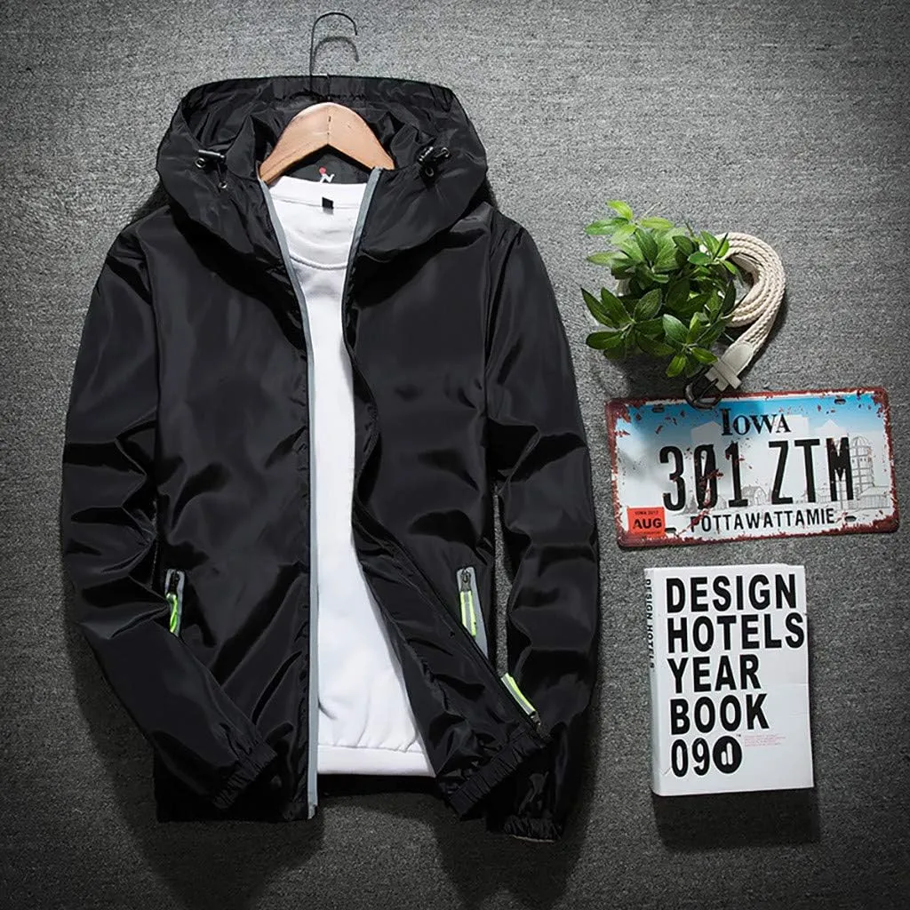 RTRDE Men's Lightweight Waterproof Rain Jacket Jacket With Hooded Hiking Coat Casual Windbreaker Jacket, M-7XL