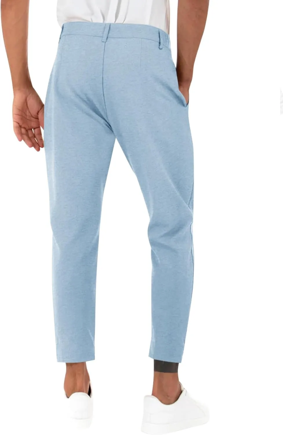 Runcati Mens Slim Fit Dress Pants Business Casual Golf Chino Pants Stretch Pleated Slacks