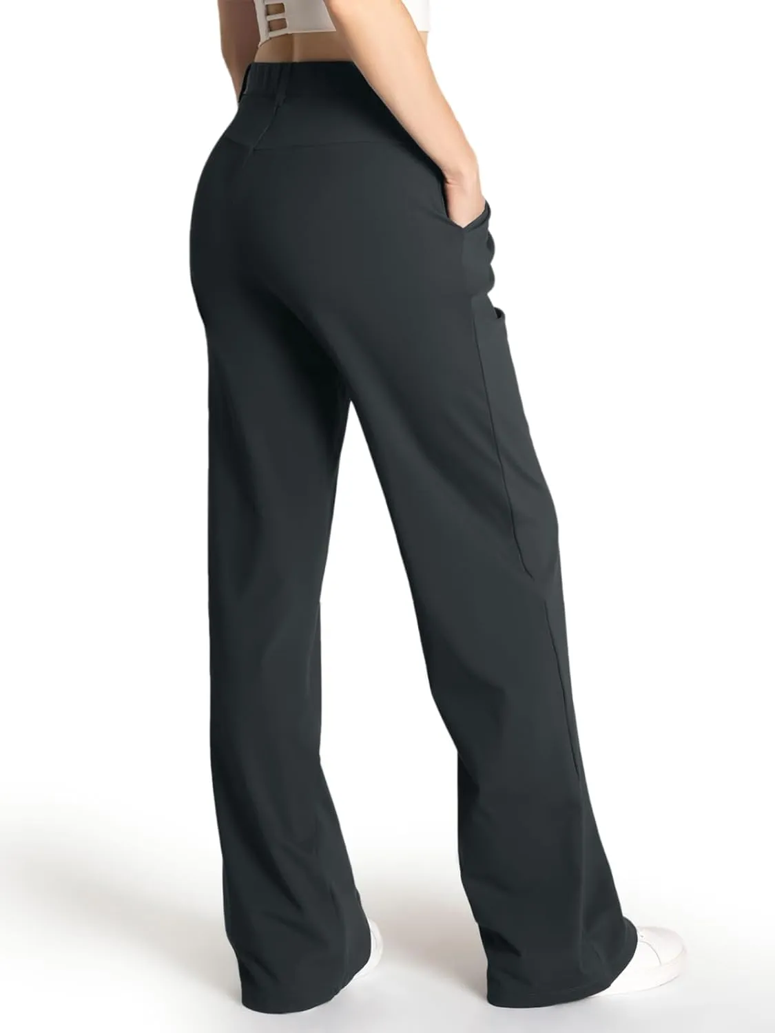 Safort Wide Leg Pants Women Dress Pants 28"/31"/34" Business Casual Trousers Work Office Loose Slacks Belt Loops Pockets
