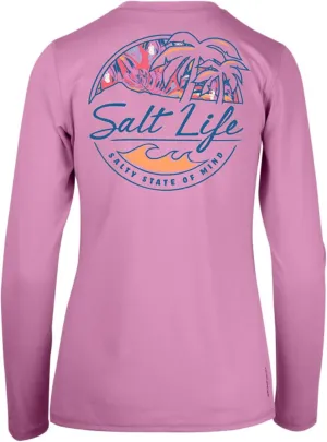 Salt Life Women's Shady Palms Long Sleeve Stretch Fit Shirt