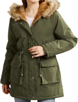 SHAOBGE Puffer Jacket Womens Xnova Womens Winter Parka Jackets Fleece Lined Coats Ladies Padded Thermal Winter