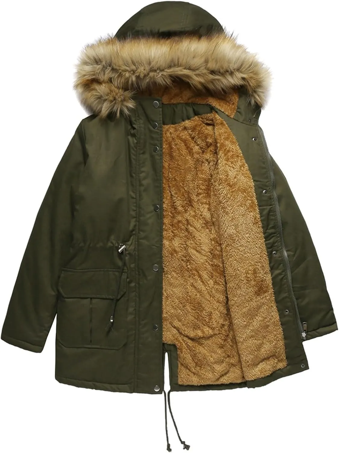 SHAOBGE Puffer Jacket Womens Xnova Womens Winter Parka Jackets Fleece Lined Coats Ladies Padded Thermal Winter