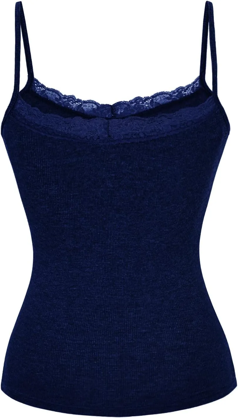 Spring/Summer Women's Y2K Sexy Slim Crop Top, Solid Color Threaded Camisole Top