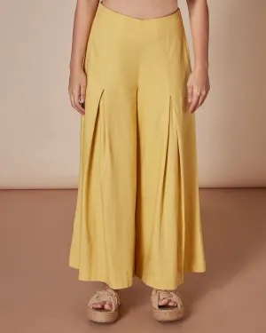 Stay Golden Pleated Wide-Legged Pants