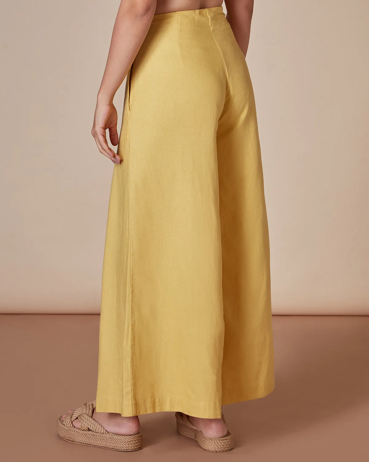 Stay Golden Pleated Wide-Legged Pants