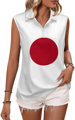 TAIZIYEAH Women's Sleeveless Top American Flag Loose PO-LO Tank Top Shirts Casual Pullover Blouse Shirts