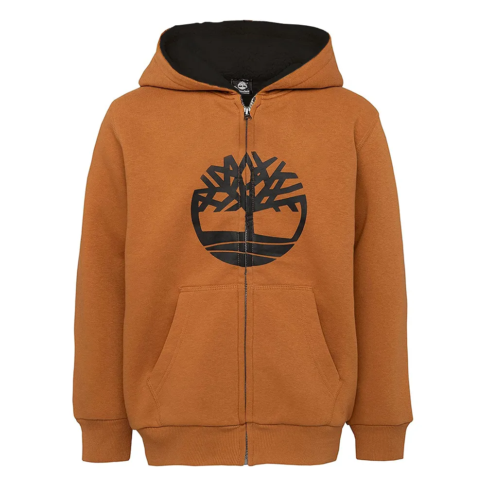 TBL Sherpa Cap Double Layer Mustard Brown  Zipper Hoodie 10483