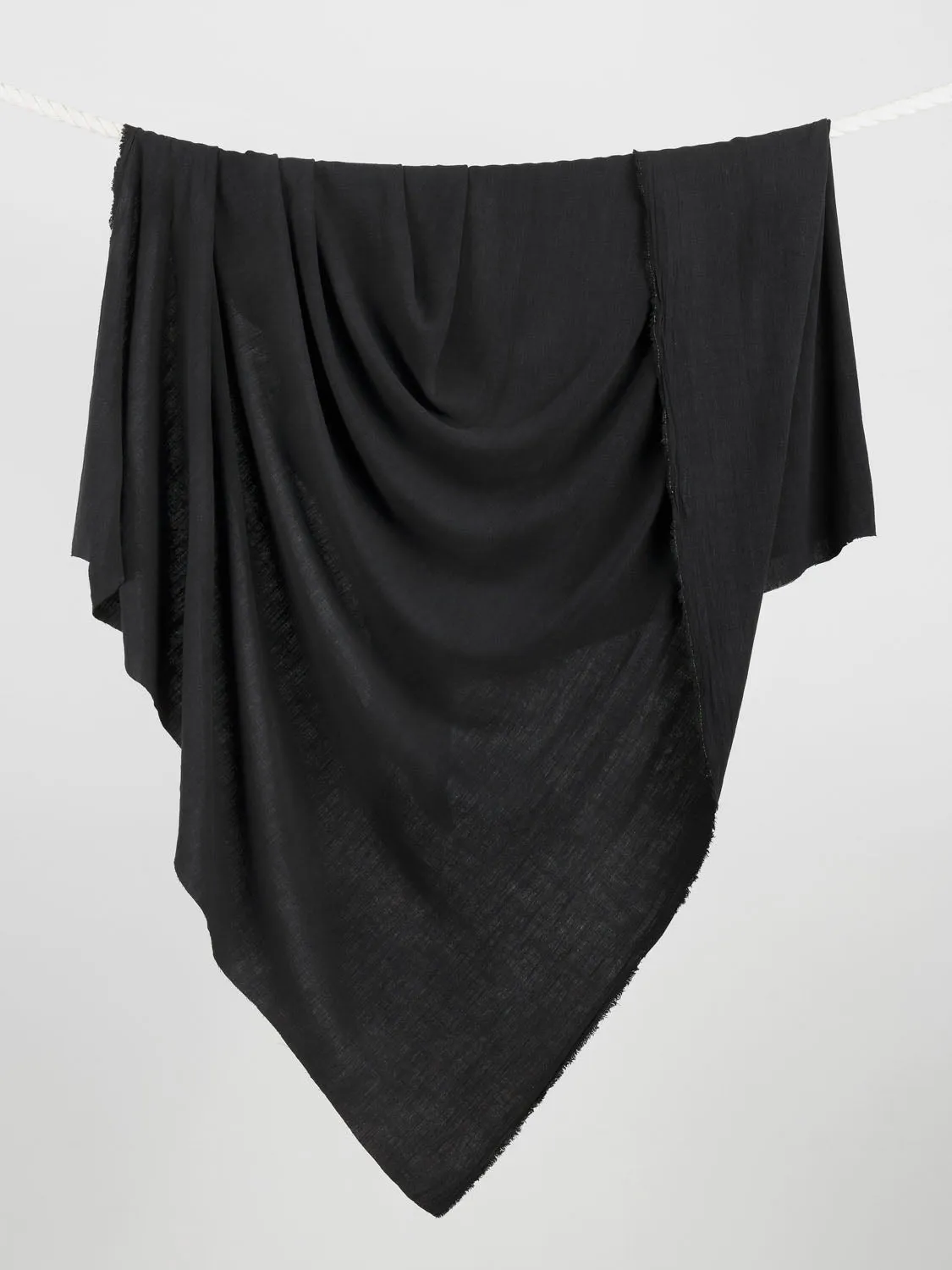 Textured Viscose Linen  - Black