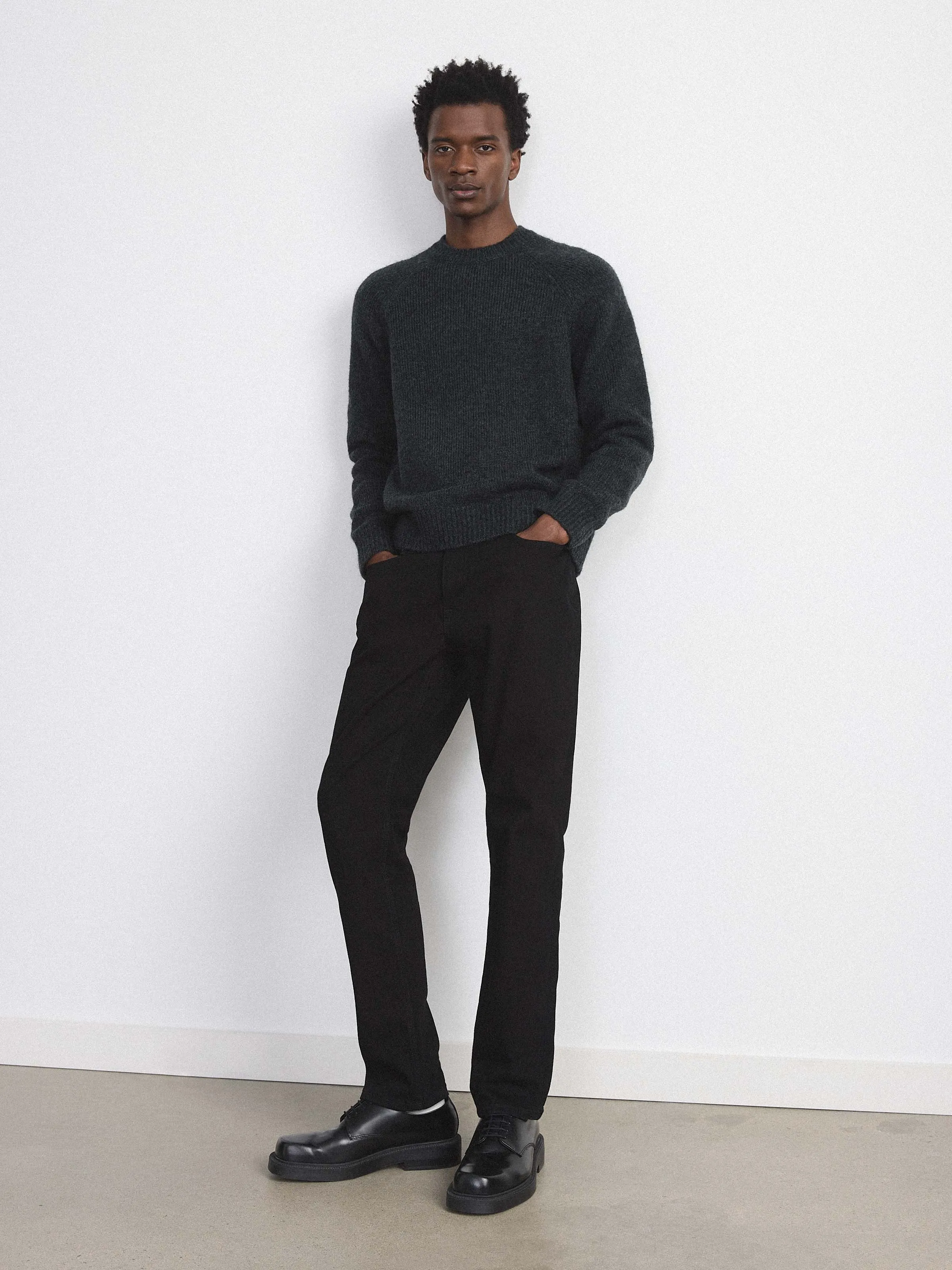 The Fuzzy Sweater in Grey Black