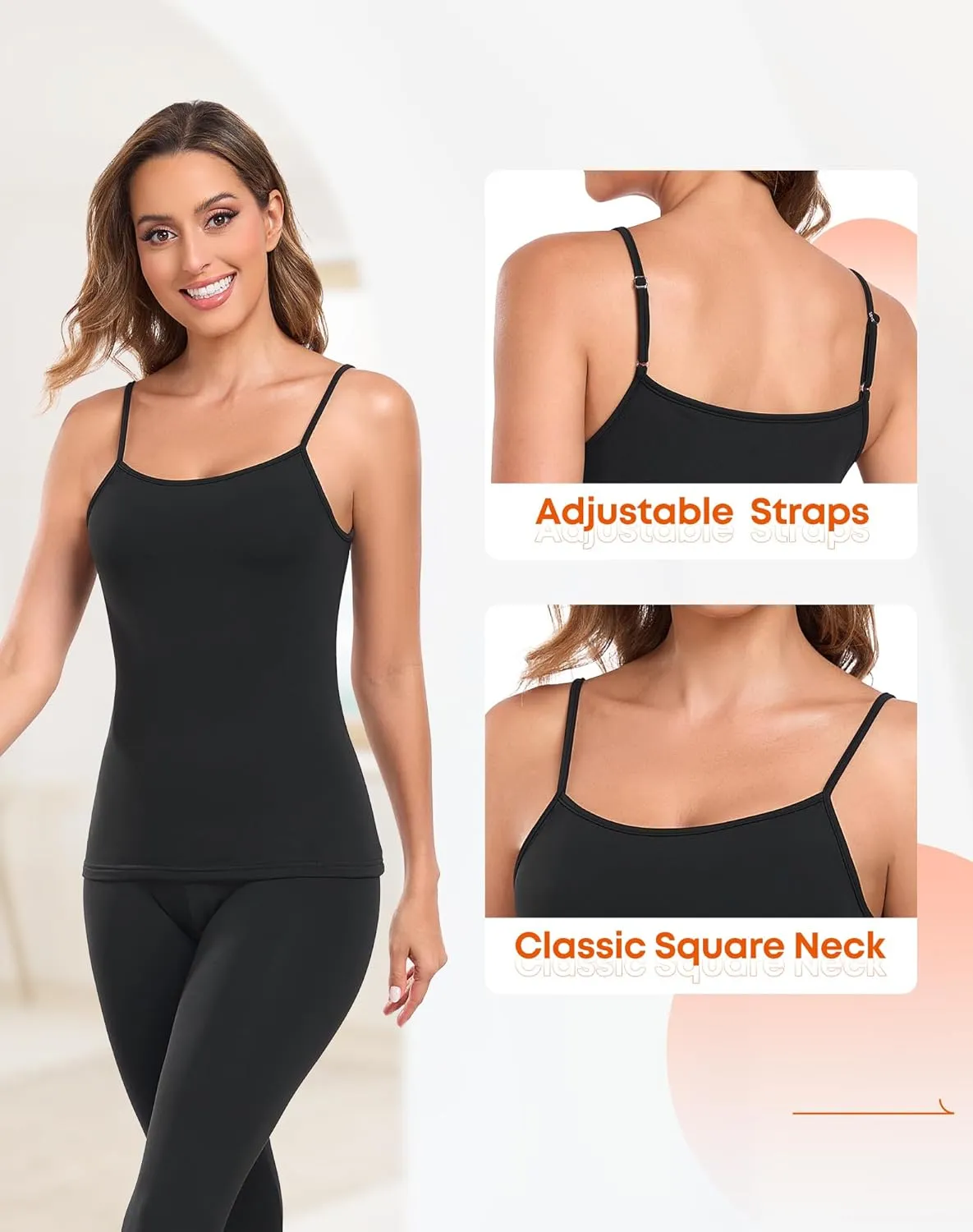 Thermal Tank Top for Women Sleeveless Fleece Lined Top Thermal Undershirt Warm Camisoles Winter Vest