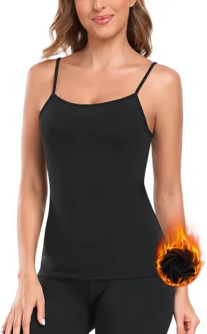Thermal Tank Top for Women Sleeveless Fleece Lined Top Thermal Undershirt Warm Camisoles Winter Vest
