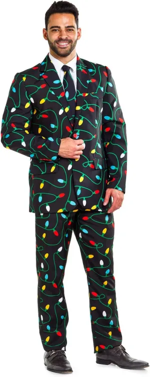 Tipsy Elves Men's Christmas Holiday Suit Pants - Ugly Christmas Sweater Inspired Slacks for Men