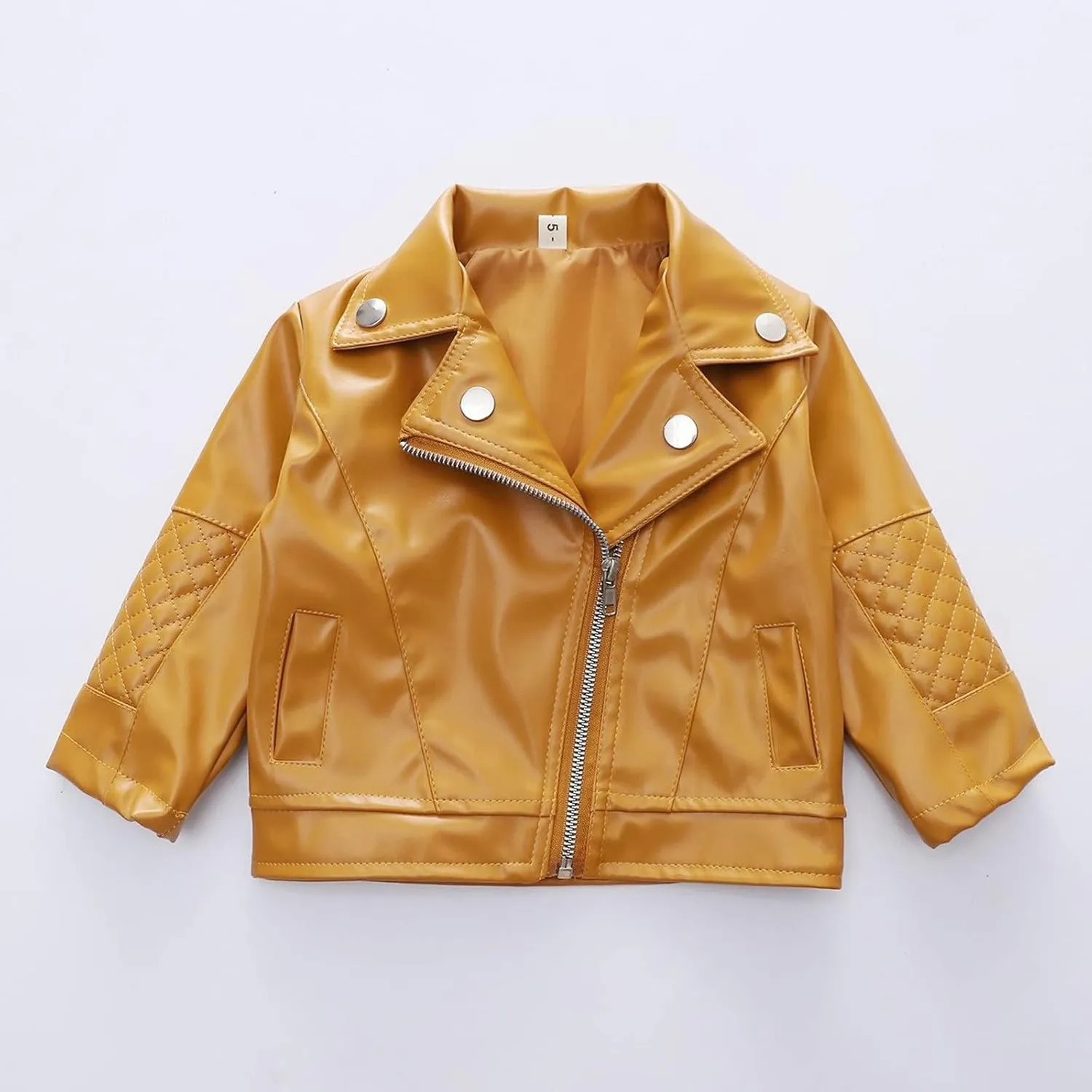 Toddler Girls Faux Leather Jacket Coats for Kids Motorcycle Biker Leather Jackets Outerwear Fall Fashion Clothes