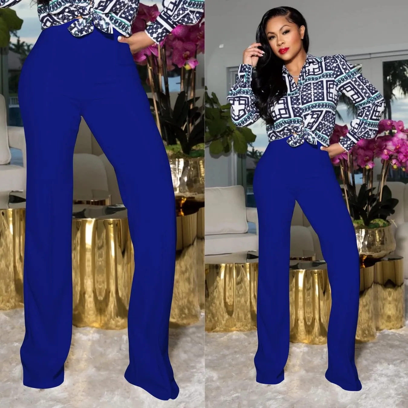 TOPSRANI Women High Waisted Dress Pants Work Trousers Slacks Bottoms Casual Pull On Long Stretch Solid Office Business