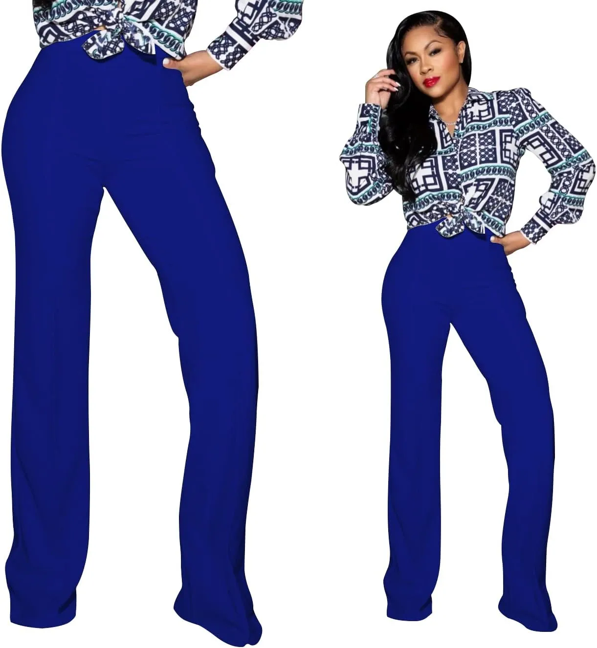 TOPSRANI Women High Waisted Dress Pants Work Trousers Slacks Bottoms Casual Pull On Long Stretch Solid Office Business