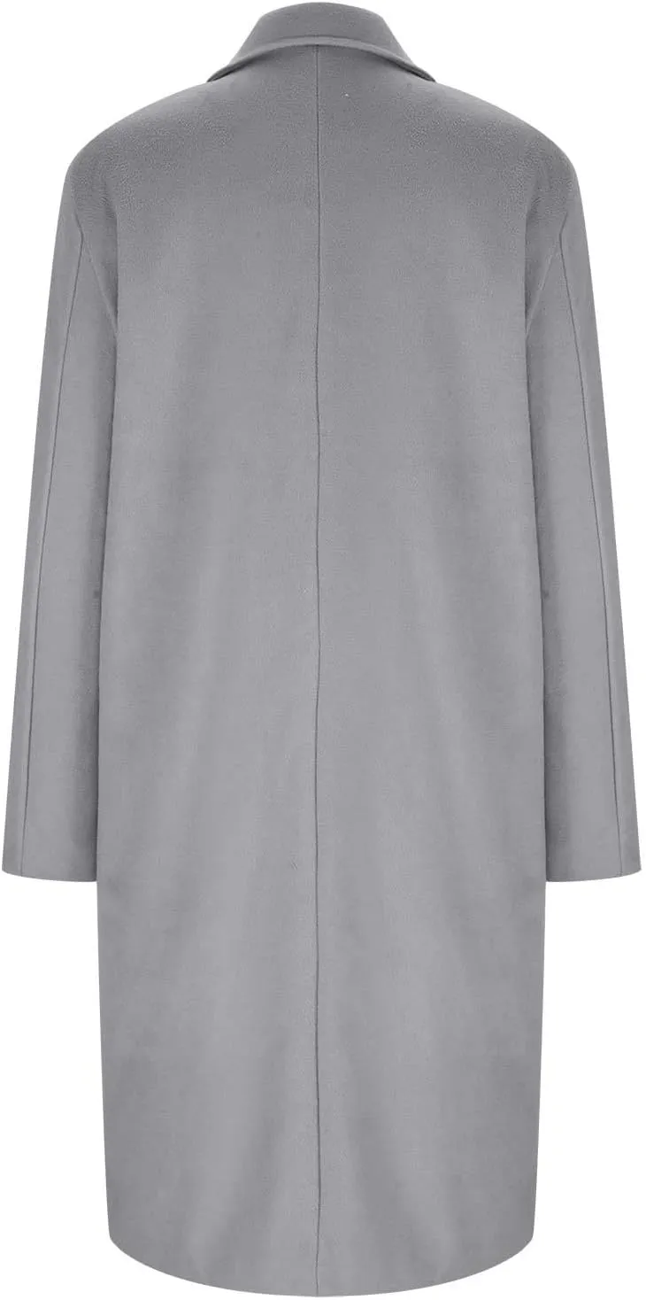 Trench Coats for Women Double Breasted Wool Blend Pea Coats Notched Lapel Collar Business Casual Long Jackets