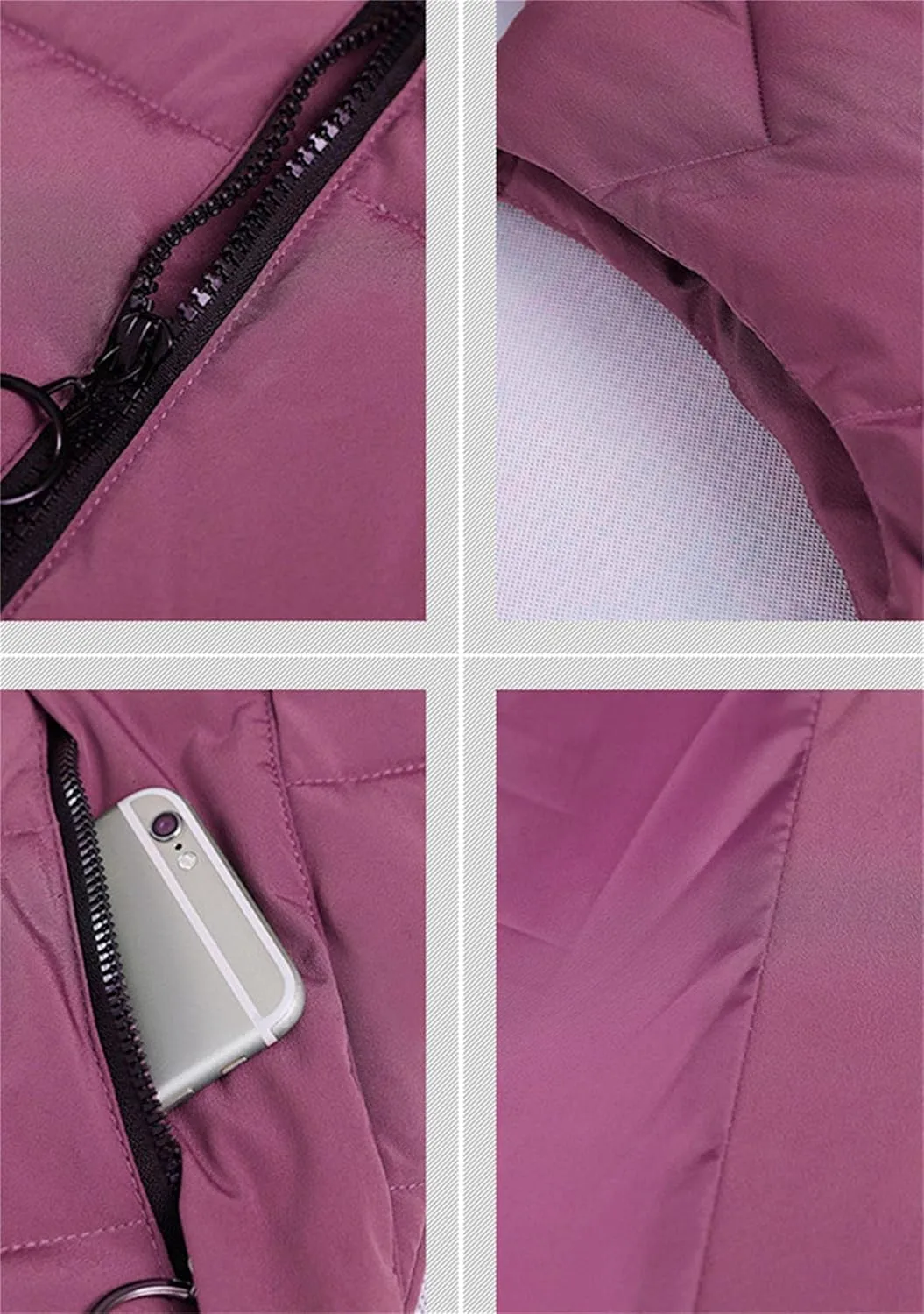 TYQQU Women Hooded Long Down Vest Sleeveless Zipper Fluffy Solid Color Down Vest With Pocket
