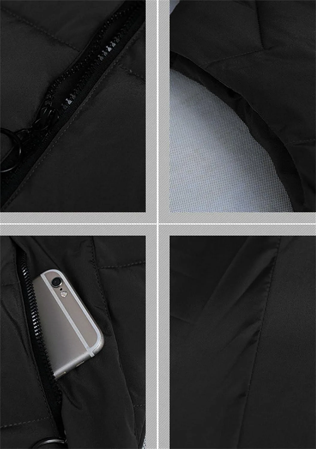 TYQQU Women Hooded Long Down Vest Sleeveless Zipper Fluffy Solid Color Down Vest With Pocket