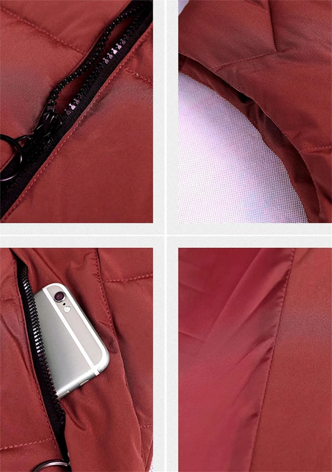 TYQQU Women Hooded Long Down Vest Sleeveless Zipper Fluffy Solid Color Down Vest With Pocket