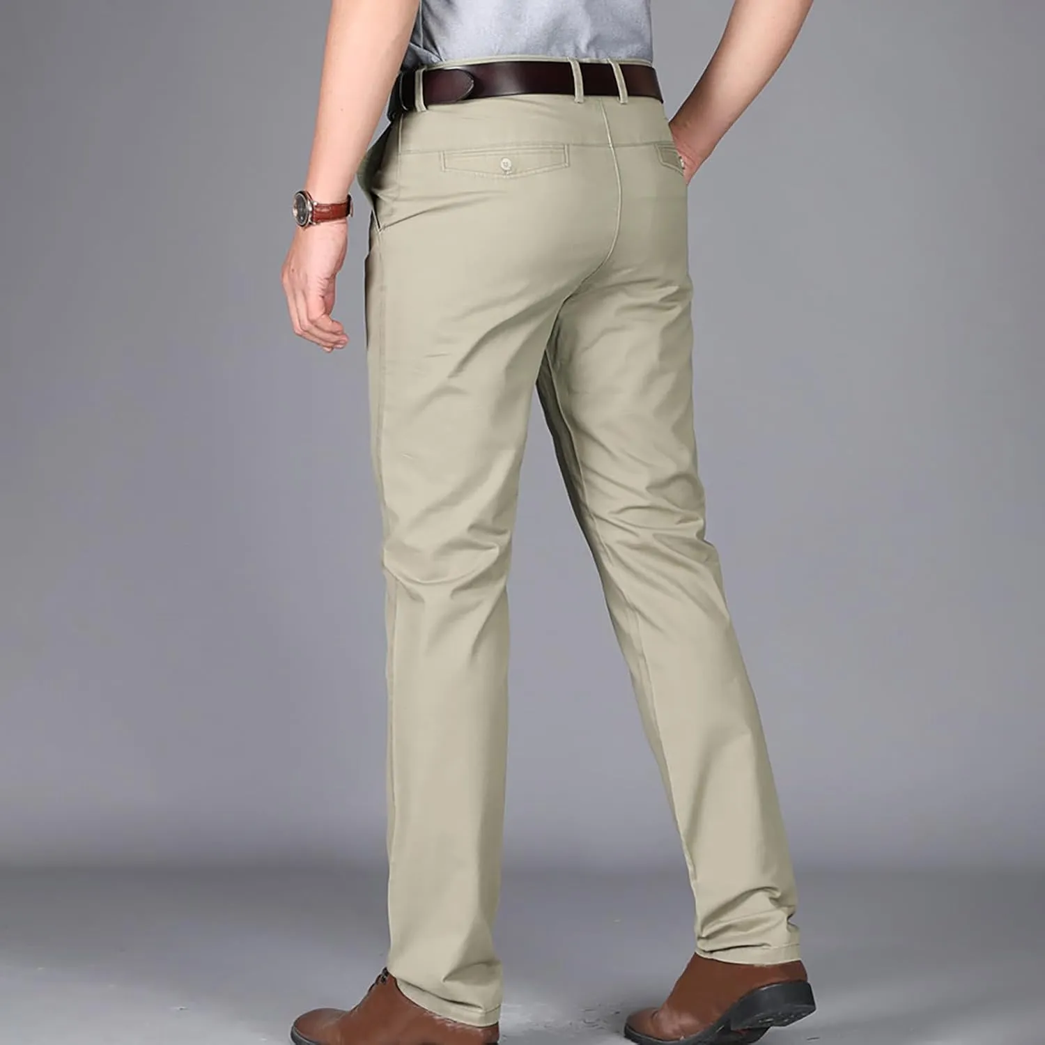 Uillui Men's Slim Fit Dress Pants Casual Business Golf Stretch Chinos Pants Fashion Lightweight Straight Leg Comfort Slacks
