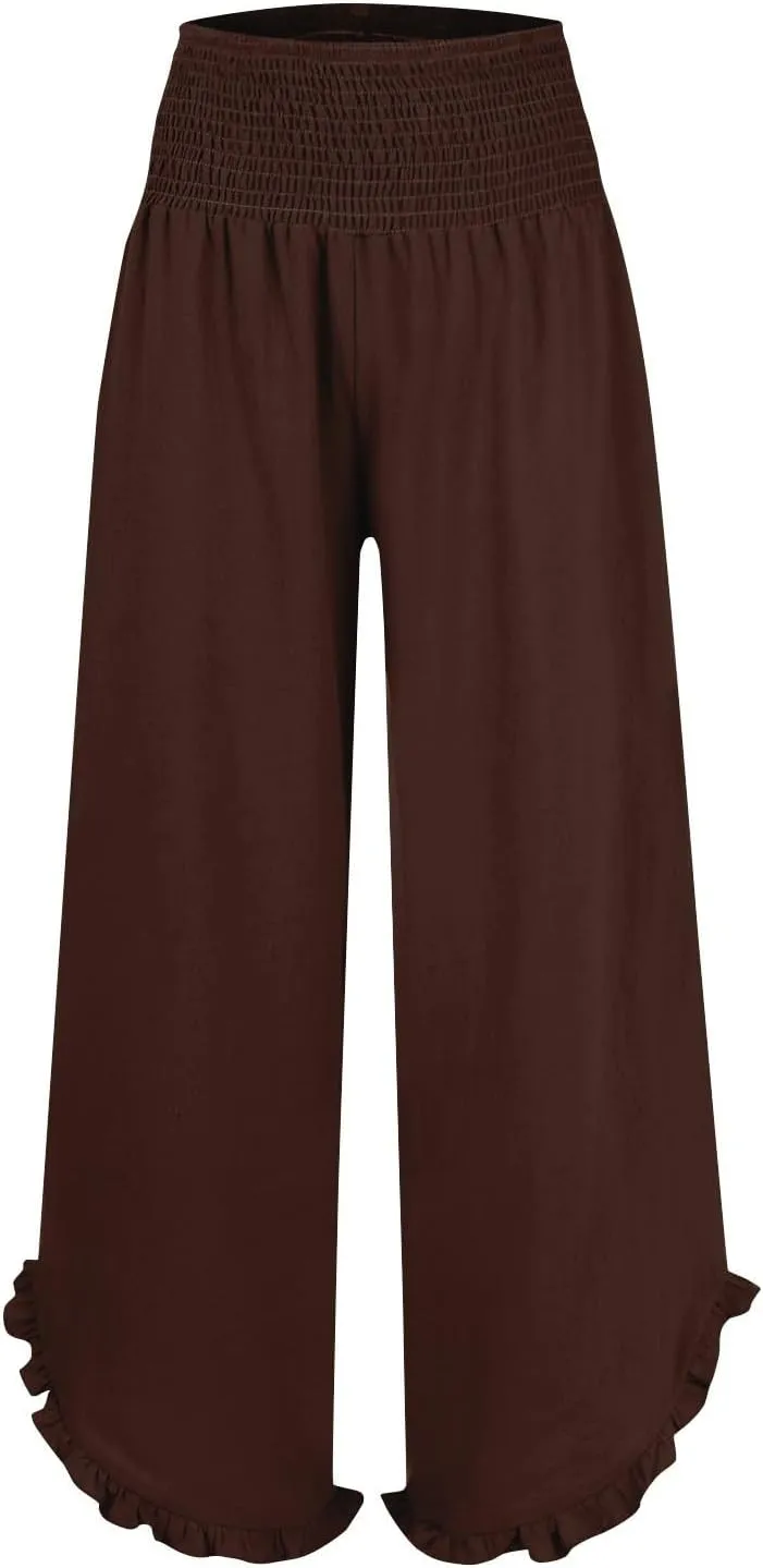 Vacation Outfits Beach 2025 Irregular Hem Loose Going Out Resort Pants Wide Leg High Waist Solid Sweatpants