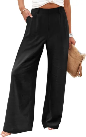 Wide Leg Pants for Women High Waist Solid Color Casual Trousers WomenSlacks Workout Pants 2024